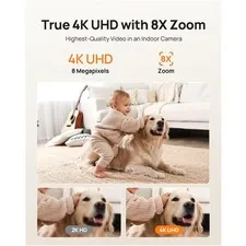 4K UHD Indoor Camera, 360°Pan-Tilt, 5G/2.4G Wi-Fi - 2 Pack
