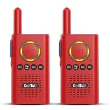 CallToU 2 Way Intercom for Elderly Monitoring, Red | 3300FT Range, Rechargeab...