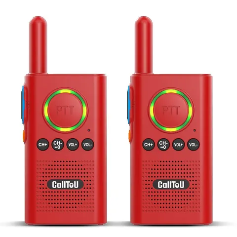 CallToU 2 Way Intercom for Elderly Monitoring, Red | 3300FT Range, Rechargeab...