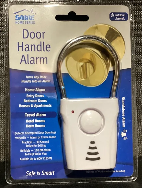 Sabre Home Series 110 DB Sound Range White HS-DHA DOOR HANDLE ALARM NEW!