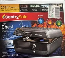 SentrySafe CHW30200 Fire/Water Resistant Chest Safe Key Lock Large Black