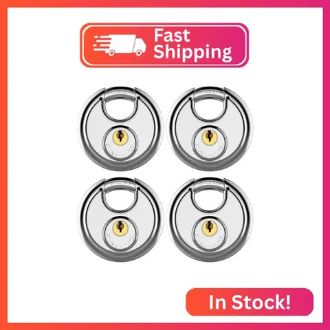 Puroma 4P Keyed Padlock 3 Keys Steel Outdoor Gate Storage Locker Lock 3/8"