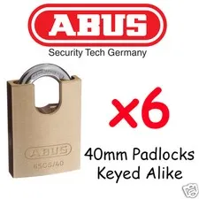  Padlocks KEYED ALIKE ABUS 40mm concealed Shackle x6  BULK LOT High quality