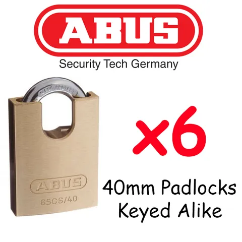  Padlocks KEYED ALIKE ABUS 40mm concealed Shackle x6  BULK LOT High quality
