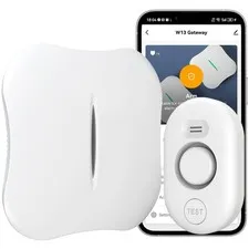 WiFi Water Leak Detector for Home with App Notification, 1 Gateway + 1 WD61 ,...