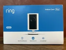 Ring Indoor Cam Plus 2k Plug-in Camera Low-light Sight 4x Zoom NIB (White)