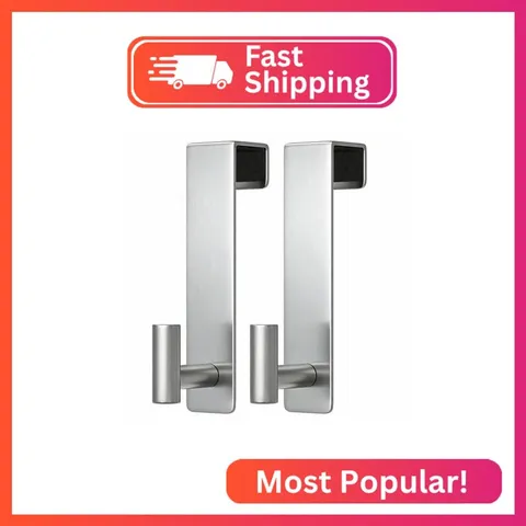 PMMASTO 2-Pack Over The Door Hooks - Rustproof Stainless Steel Door Hangers for