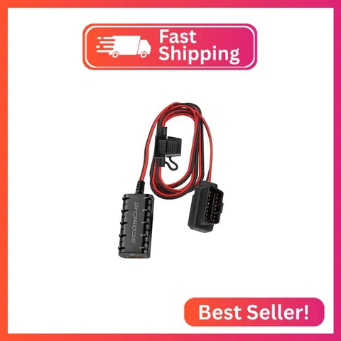 Scosche OBD2QC3-SP 12V Fused USB Quick Charge 3.0 to 5V Dash Cam Hardwire Kit -