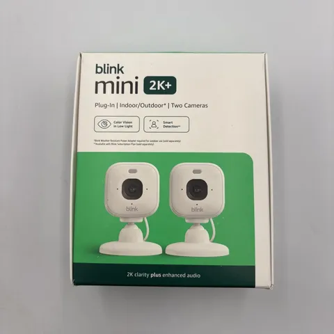 Blink Mini 2k+ Cameras Indoor/Outdoor Plug-in 2K Video White New Free Ship