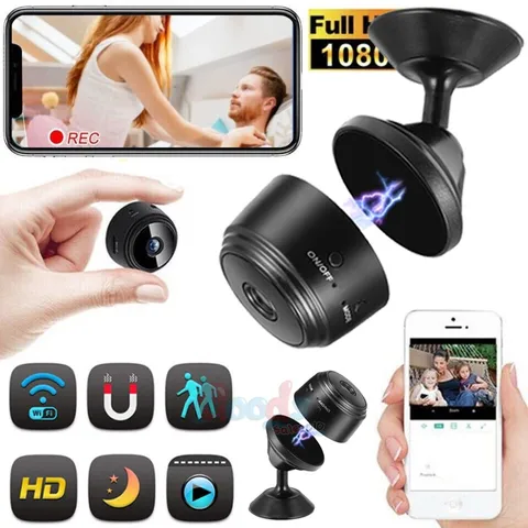 Mini Camara Oculta De Seguridad Espia WiFi 1080P Inalambrica Con Audio y Video