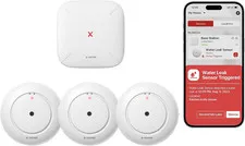 Water Leak Detector, Smart Water Sensor Alarm, Model SWS54, 3 Pack with Base