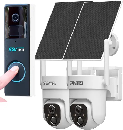 Video Doorbell 2CQ4 128GB 2K AI Solar Security Camera Wireless Outdoor,Battery P