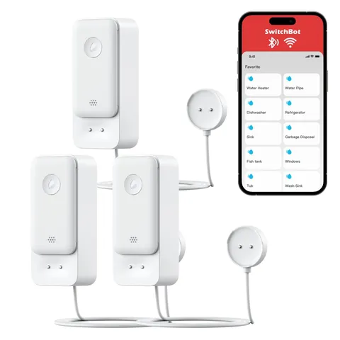 WiFi Water Leak Detector, Smart Water Sensor with 100dB Adjustable Alarm&App ...