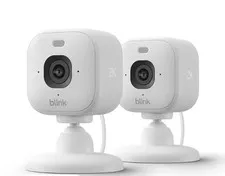NEW 2 PACK Blink Mini 2k+ Cameras Indoor/Outdoor Plug-in 2K Video WHITE