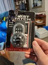 Vintage First Watch 1 7/8"  3 Number Combination Padlock. With Bonus Calculator.