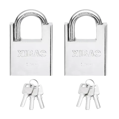 2Pcs High Security Steel Shrouded Padlock with 3 Key, Silver (1-9/16 Inch)