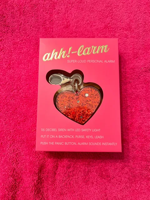 AHH-LARM PERSONAL ALARM RED GLITTER HEART