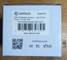 Camius POE indoor/outdoor Bullet camera Bolt5XPA  NEW in box