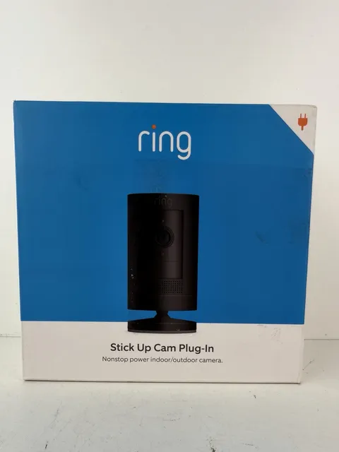 NEW Ring Stick Up Cam Plug-In Indoor/Outdoor 1080p Security Camera - Black