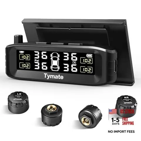 TM8 Tire Pressure Monitoring System, Wireless Solar TPMS with 4 External