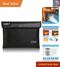 - with 5200°F Heat Insulated, Waterproof Fireproof Bag with Zipper, 8 Layers ..,