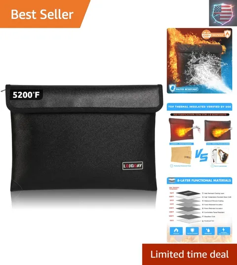- with 5200°F Heat Insulated, Waterproof Fireproof Bag with Zipper, 8 Layers ..,