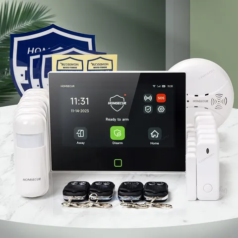 HOMSECUR Wireless WIFI 4G 2G LCD Home Alarm System 7" Touch Screen