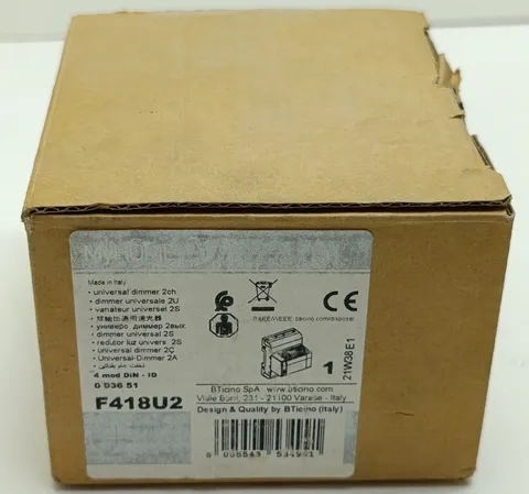 BTicino F418U2 MyHOME SCS Universal Dimmer 2-Channel DIN Rail Module - NIB