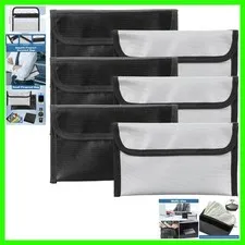 Versatile 6-Pack Fireproof & Waterproof Bags 8x5 Inch for Document Safety