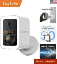 2K Security Cameras Wireless Outdoor, No-Drill Magnetic & Adhesive Mount, Fre...