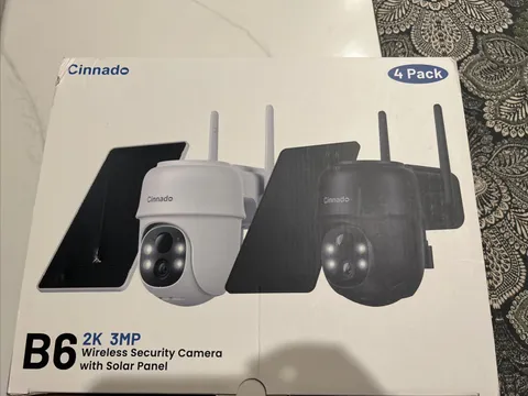 Cinnado B6 2K 3MP Wireless Security Camera with Solar Panel 4 Pack