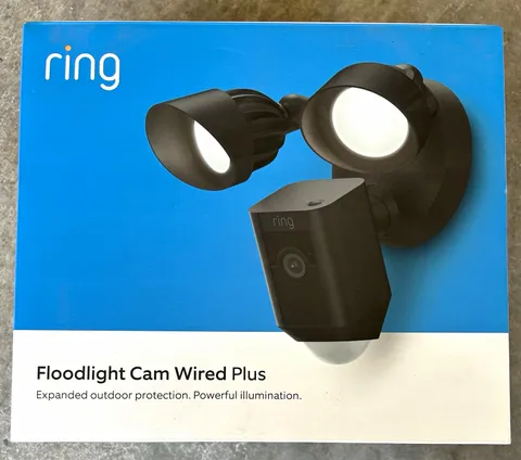 Ring Floodlight Cam Wired Plus Black 1080p Wi‑Fi Outdoor, Alexa, 2‑Way Talk