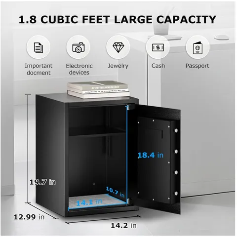 Large Safe Box, Anti-Theft Digital Lock, 1.8 Cu.Ft.