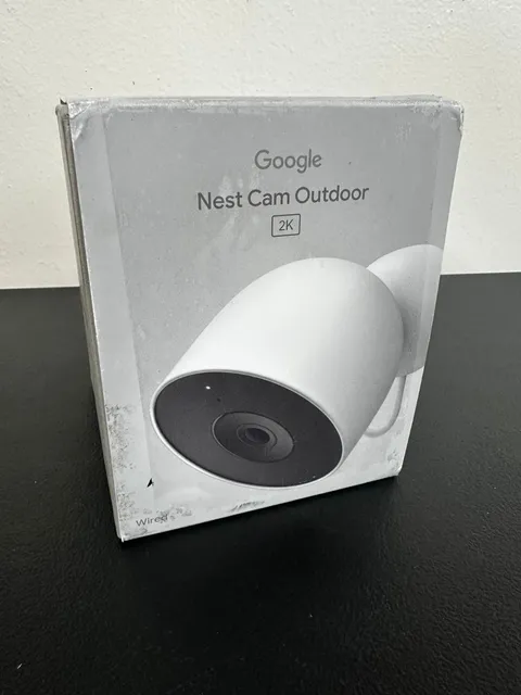 Google Nest Cam Outdoor 2K Security Camera Wired White Smart Home Open Box