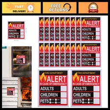 Emergency Alert Stickers for Home & Pets - 20 Easy Apply Rescue Decals for Safet