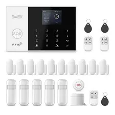 Alarm System for Home Security,24Pcs WiFi+GSM/4G No Monthly Fee Wireless Securit