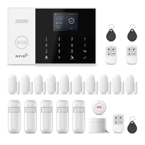 Alarm System for Home Security,24Pcs WiFi+GSM/4G No Monthly Fee Wireless Securit