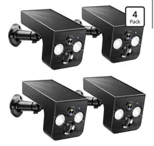Solar Powered Outdoor 2K Wi-Fi Security Cameras 4 Pack Color Night Vision IP65