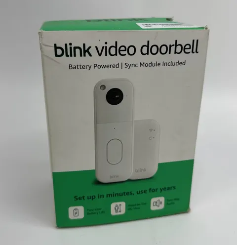 BLINK Video Doorbell (Battery-Powered) with Sync Module, White *NEW*