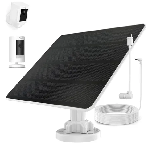 Ring Camera Solar Panel Charger, Compatible With Stick Up Cam Battery, Spotlight