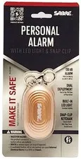 Sabre 2 In 1 Personal Alarm With LED Light and Snap Hook, 130 dB Alarm+ Keychain