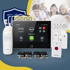 HOMSECUR Wireless WIFI 4G GSM LCD Home House 7" Alarm System With SOS Intercom