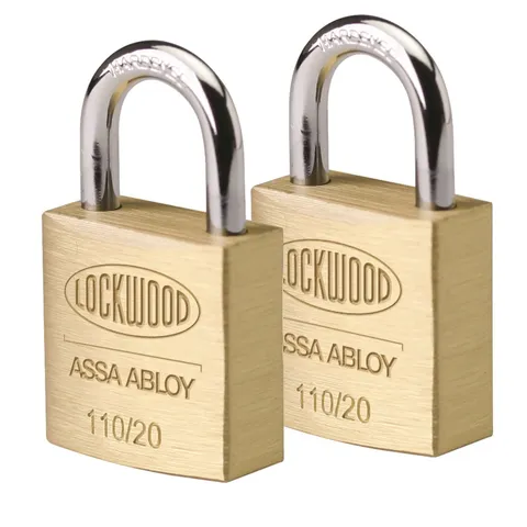 Lockwood 20mm Solid Brass 110 Series Padlocks - 2 Pack