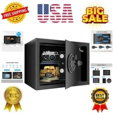 Safe, 0.6 Cubic Safe Box with Electronic Keypad, Removable Shelf, for Valuabl...