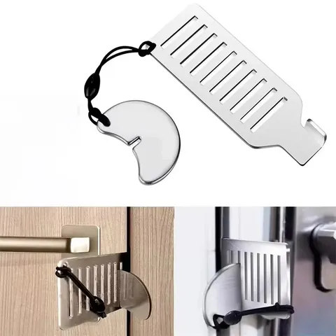 Safety Anti-Theft Door Blocker Portable 8Cm Stainless Steel Safe Security Tool f