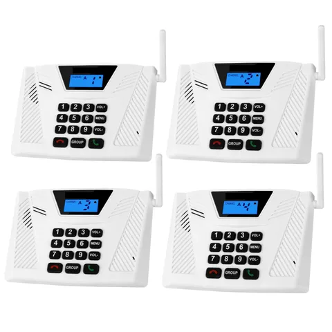 Wireless Home Intercom System 4 Pack Long Range Hands Free Two Way
