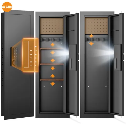 47.24" Wall Hidden Safe for Home, with Removable Pegboard & 3 Adjustable Shelves