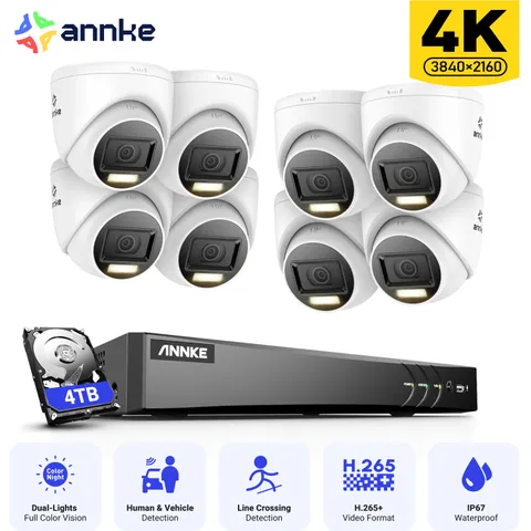 ANNKE 4K AI Color Night Vision CCTV Security Camera System 8CH DVR Outdoor H.265