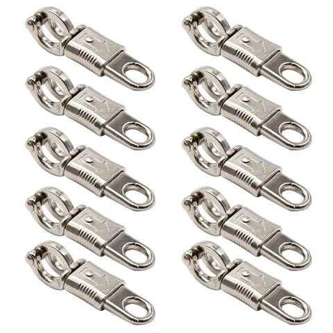 10-Pack Nickel Plated Quick Release Panic Snap with Fixed-Eye, Panic Snap Quick