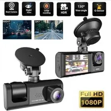 3 lenses Dash Camara De Seguridad Para Auto Carro Delantero/Trasero/Interior Cam